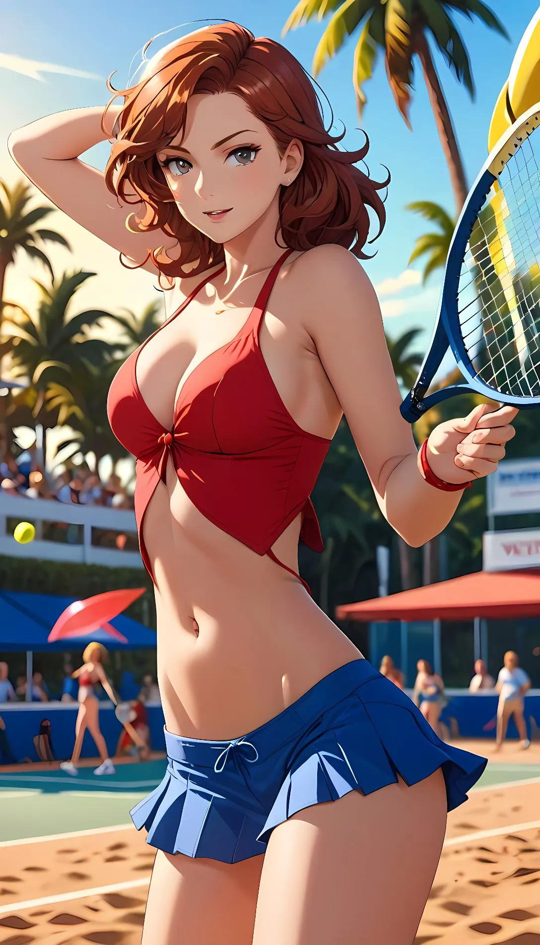 Museland-Beachfront Bikini Tennis Duel-FlirtySportsMatch