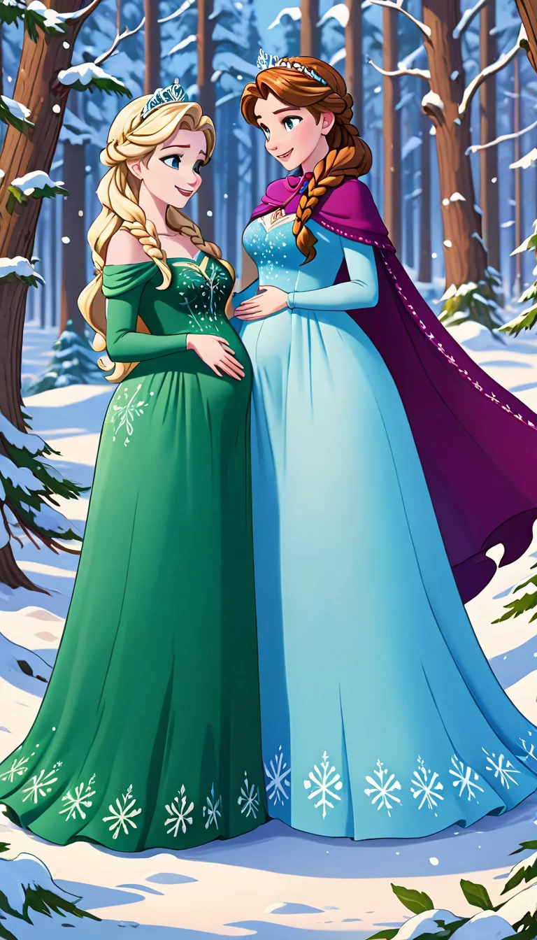 Museland-Pregnant Princesses Building Snowman-MagicalPregnancy-Frozen