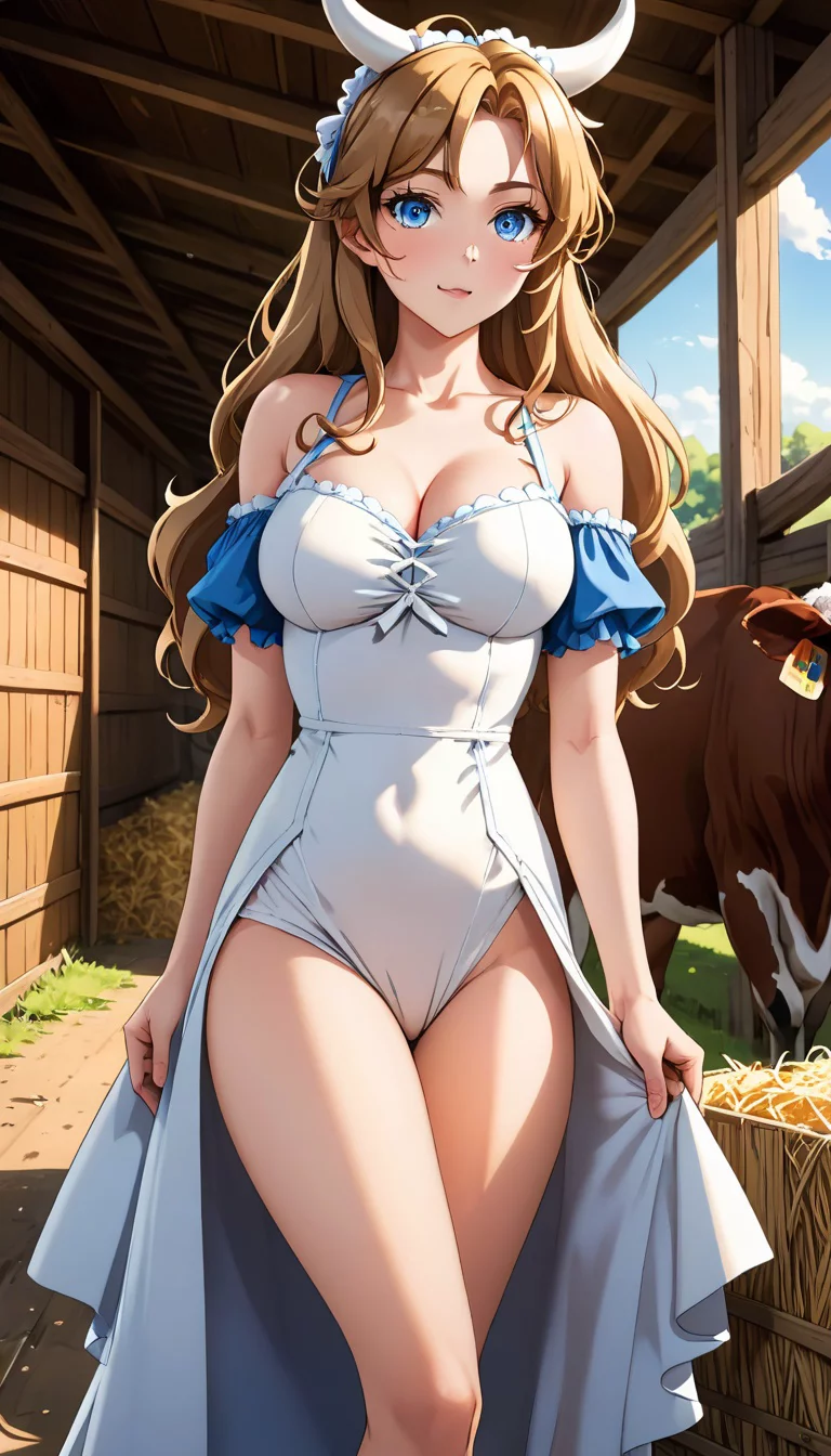 Museland-Milking Busty Bessie-MonsterGirl-BuxomCowGirl