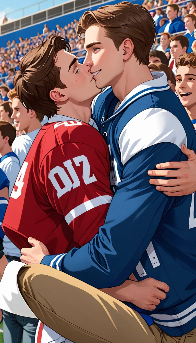 Museland-Jock's Kiss for Luck-JockLovesNerd-HighschoolSweetheart-Romantic