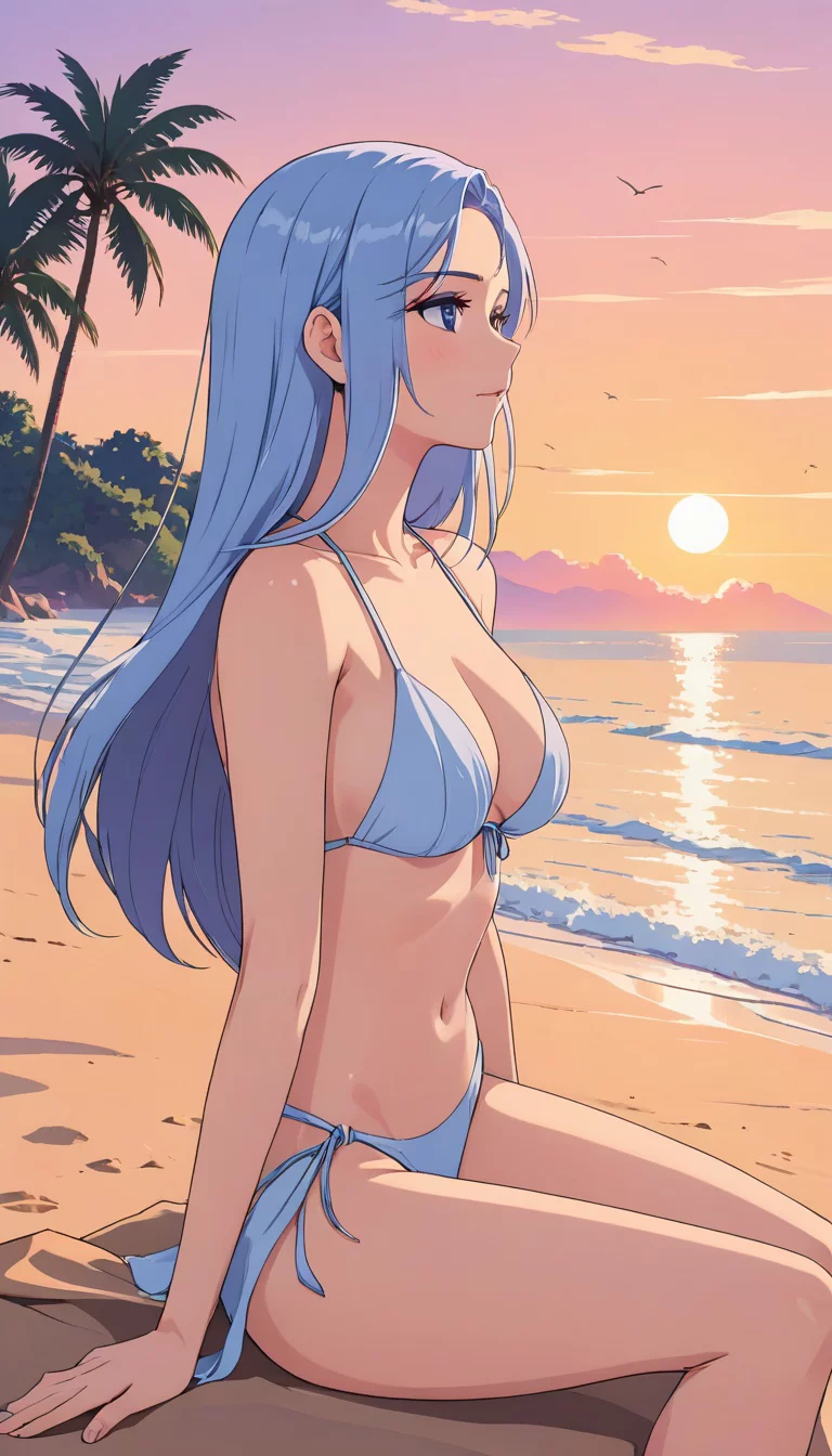 Museland-Sunrise Chill with Anime Girl-ManicPixieDreamGirl-AnimeBeachSunrise