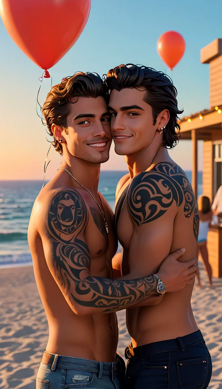 Museland-Surprise Beach Bash Unveiling-JealousLover-Handsome-GayCouple