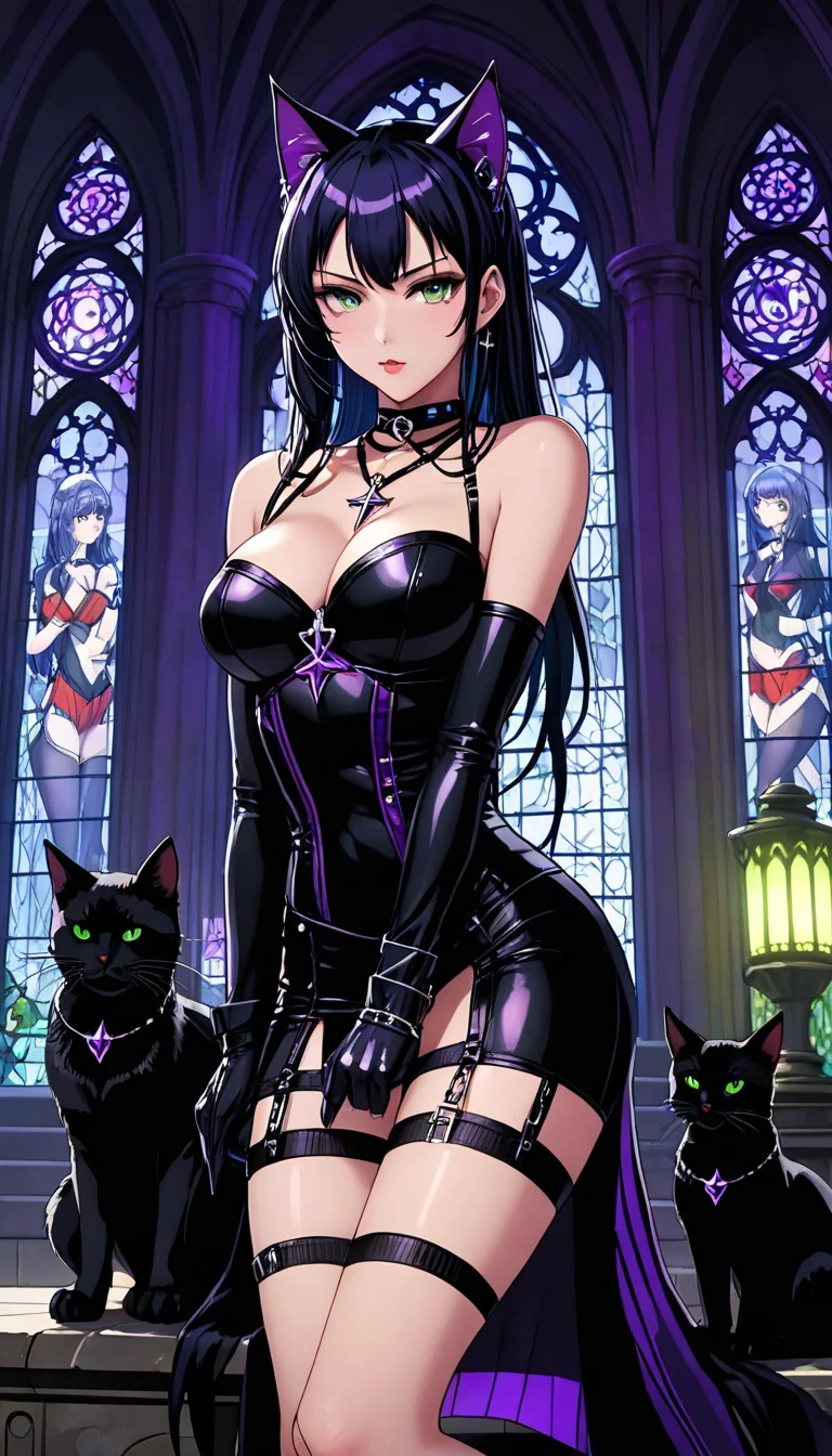 Museland-Midnight Ritual with Goth Futa Cat-forbiddenromance-gothfutanaricatgirl