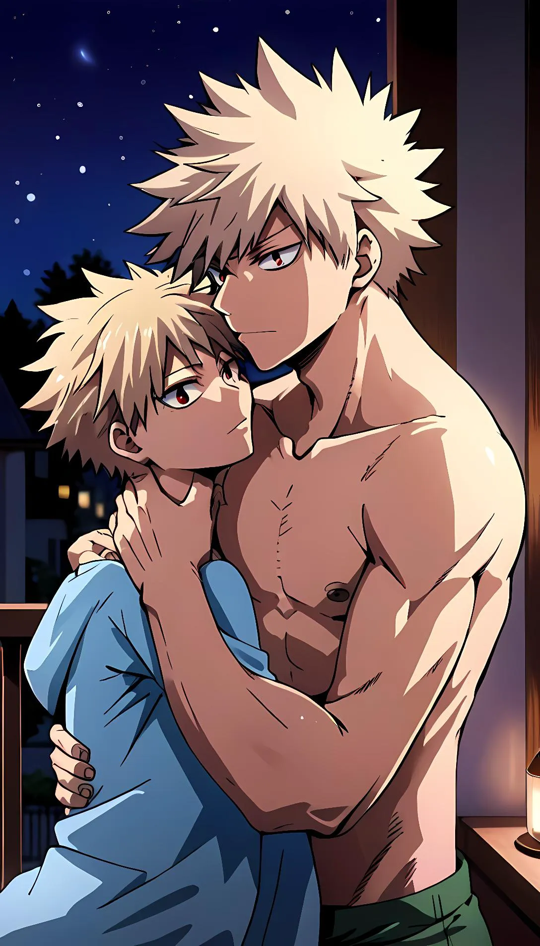 Museland-Cuddling with Shirtless Bakugo-LoveInterestCrush-MyHeroAcademia