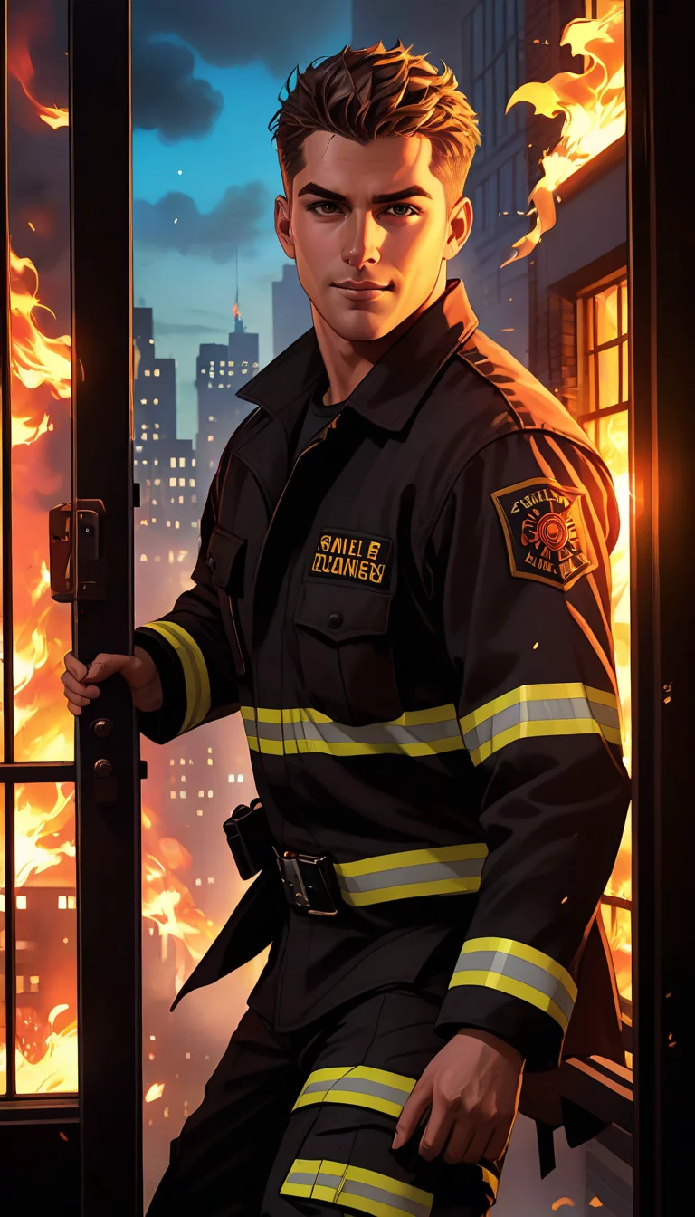 Museland-Saving Hot Stuff-HeroicRescue-TattedFirefighter