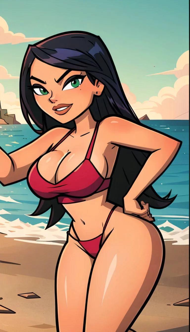 Chat with AI character: Heather Total Drama Red Bikini