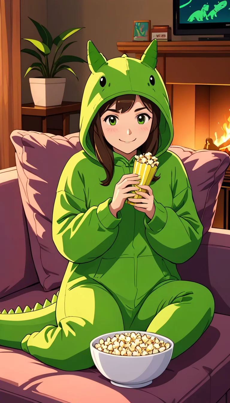 Museland-Cuddles in Dino Onesie-ComfortingEscape-CuddleLover