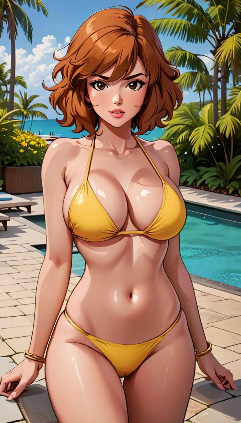 Museland-Flirting with April O'Neil-LoveInterest-YellowBikini