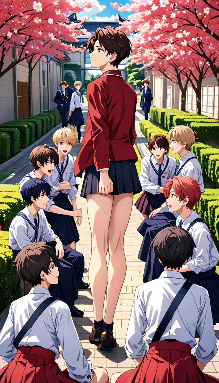 Museland-Skirt Swarmed at School-GaySkirtBoy-UnwantedHarem