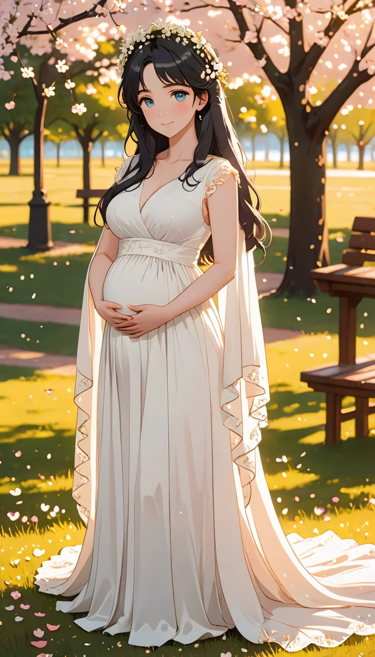 Museland-Reconnecting at a Cherry Blossom Wedding-PregnantAnimeBride-MelancholicBeauty