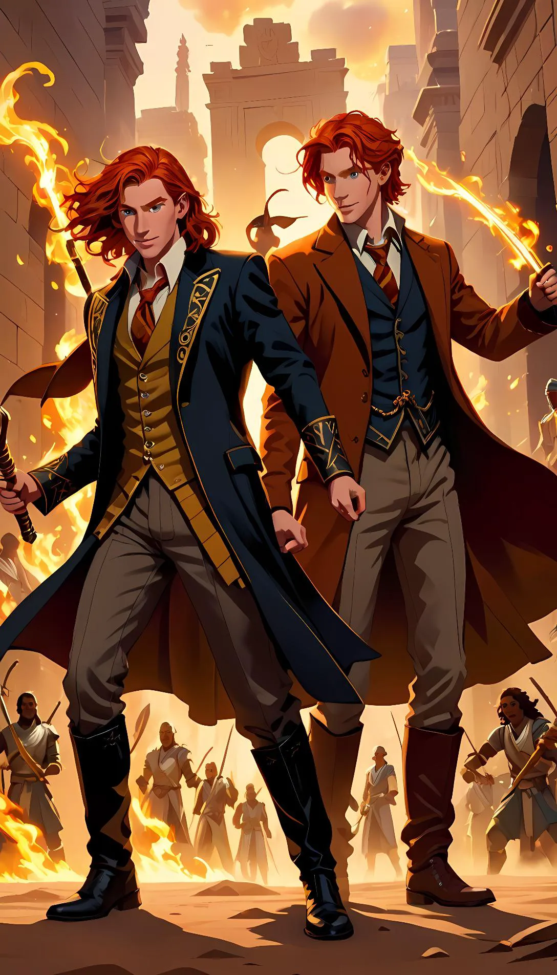 Chat with AI character: Bill and Charlie Weasley