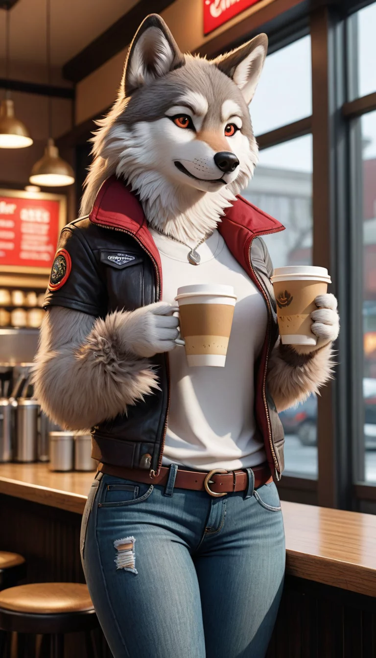 Museland-Furry's First Latte-BeastFolk-FurryWolf