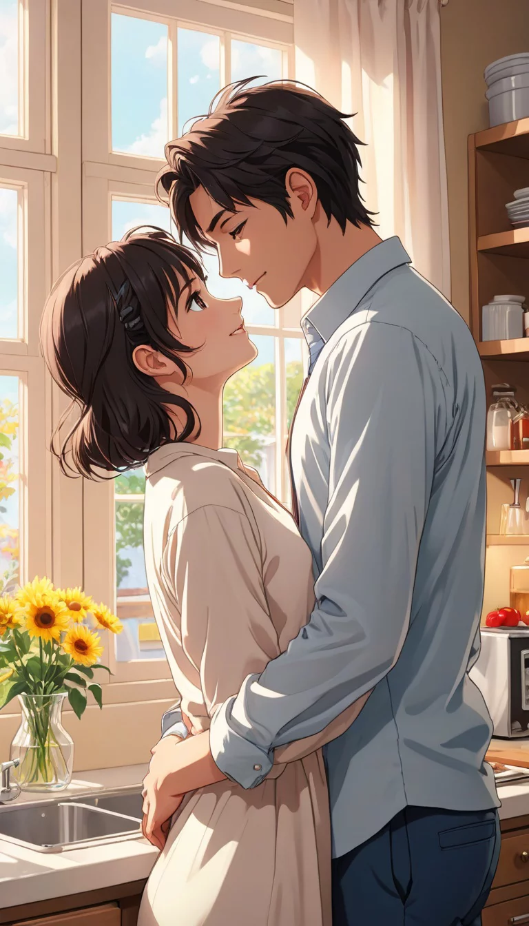 Museland-Sneaky Kitchen Embrace-PlayfulAffection-RomanticSurprise