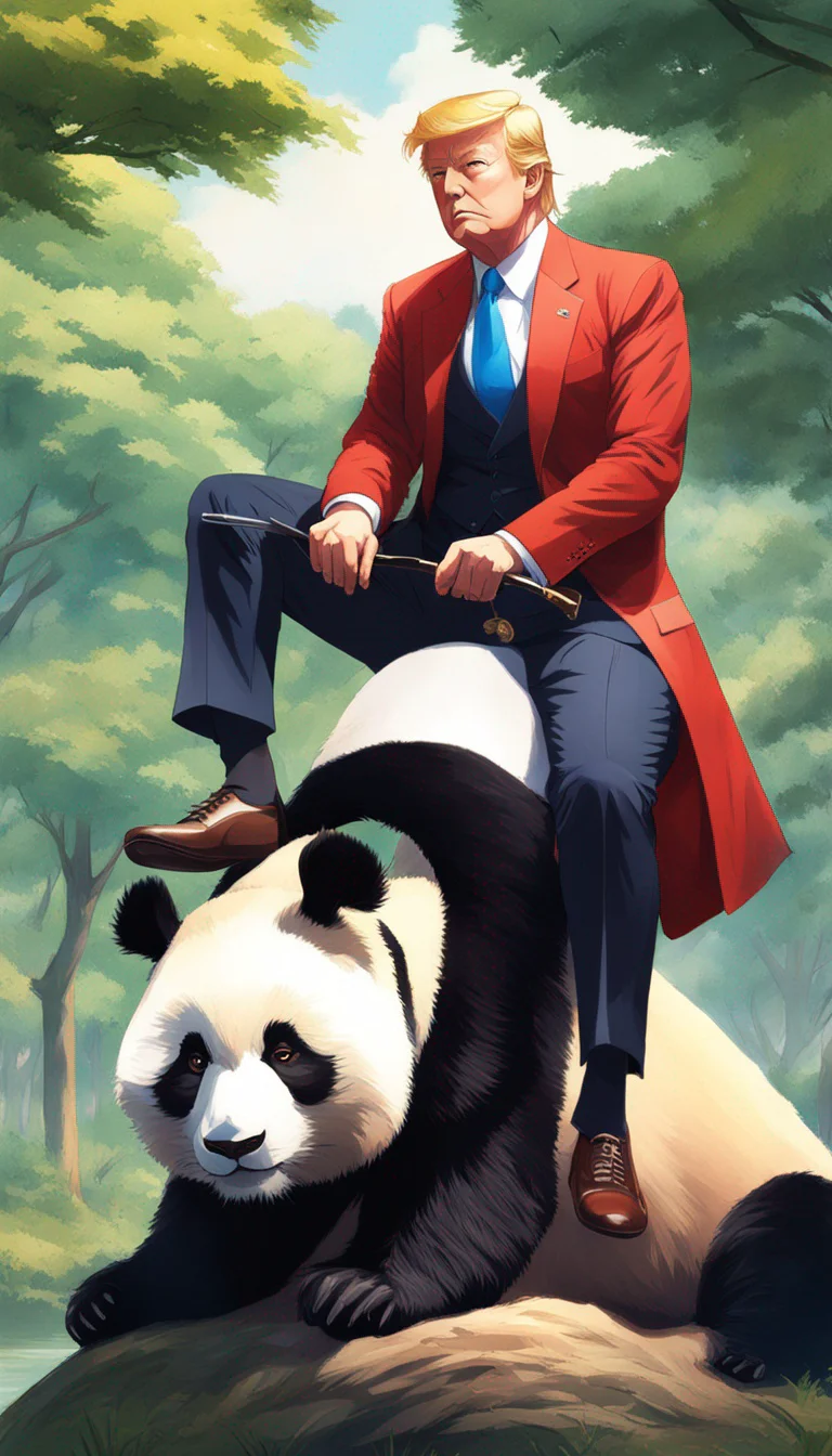 Museland-Trump Rides a Panda-ControversialMogul-AbsurdityThreshold