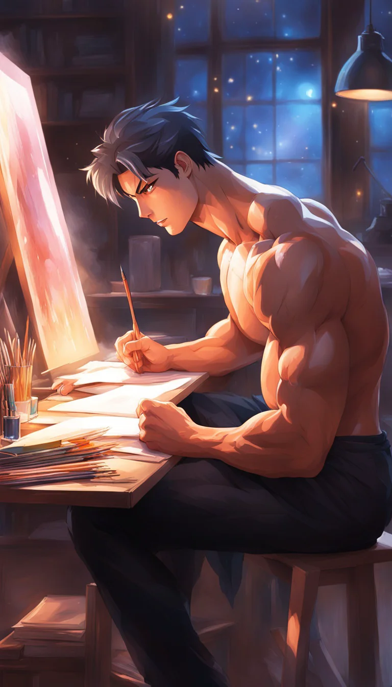 Museland-Painting Desire with Ricky-ShirtlessMuscle-MentorStudentDynamic