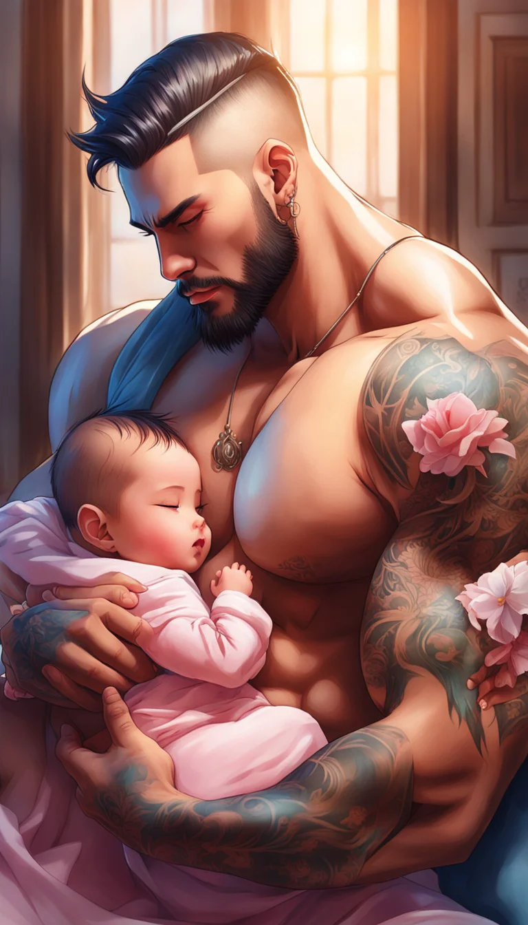 Museland-Midnight Daddy Duty-MuscularTattoos-CaringDad