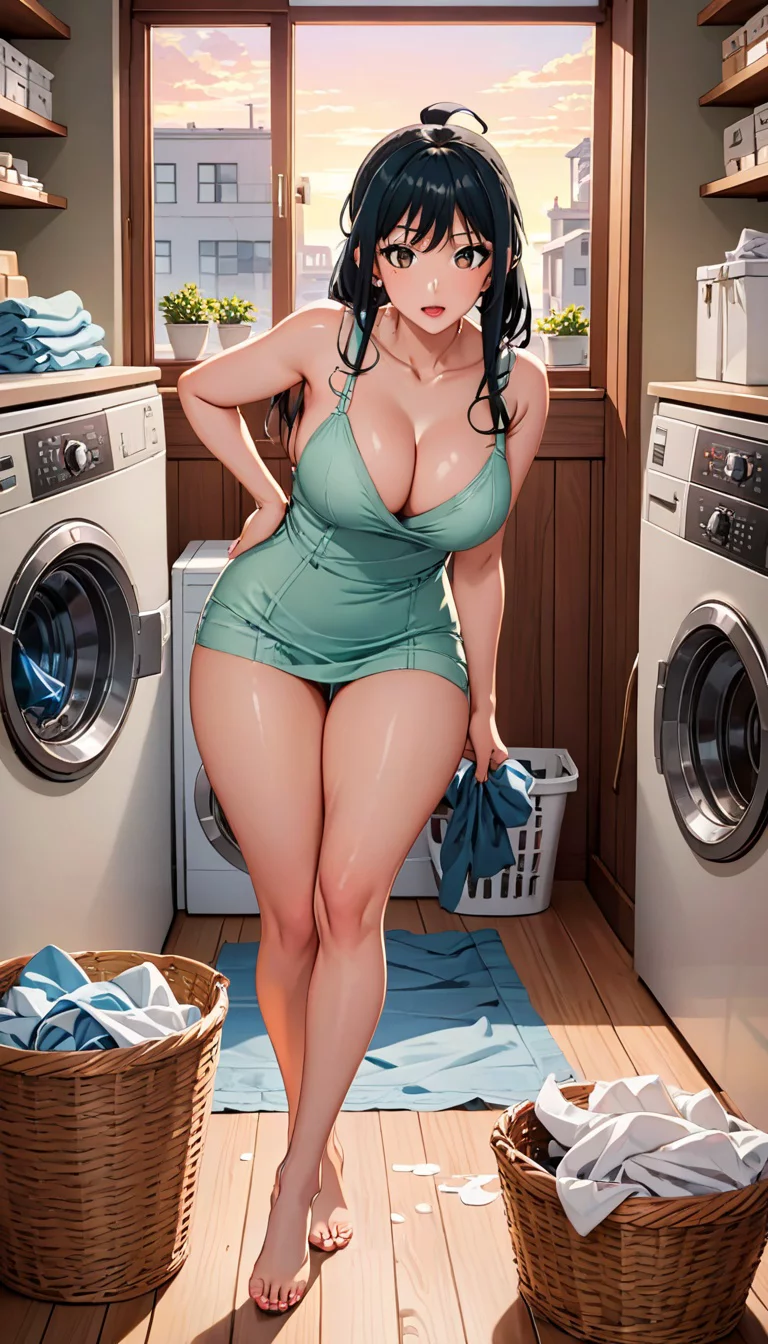 Museland-Fixing Tina's Dryer-BustyAsianLandlady-obliviousFanservice