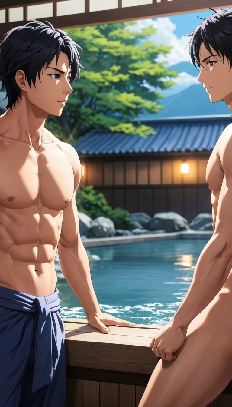 Museland-Temptation in the Onsen-TwinsTrope-ShirtlessTwins