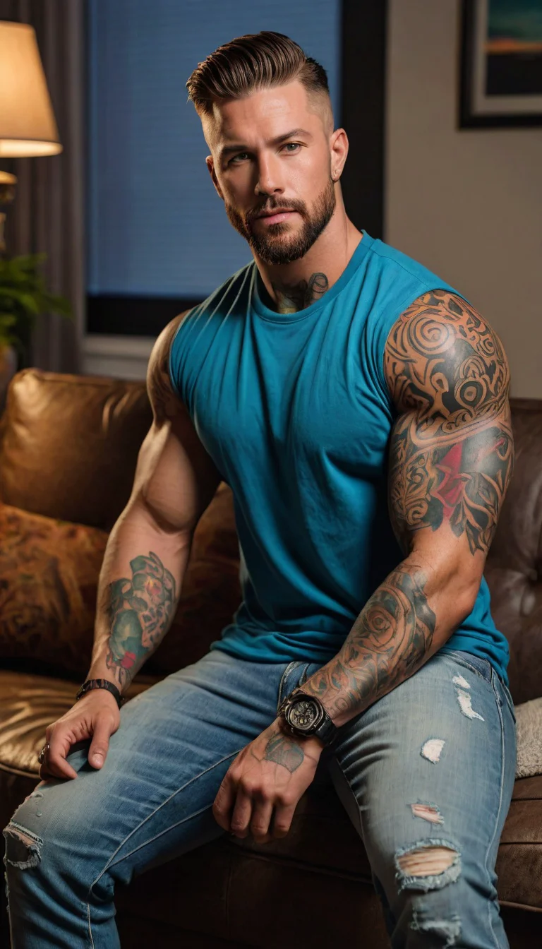 Museland-Ex's Surprise Visit-ExReturns-MuscularTattooedDad