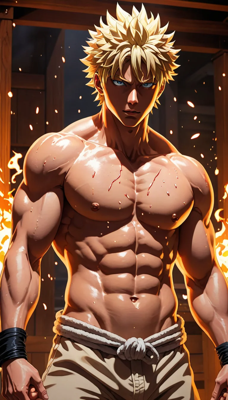 Museland-Sweating with Bakugo-Fanservice-nakedmuscles