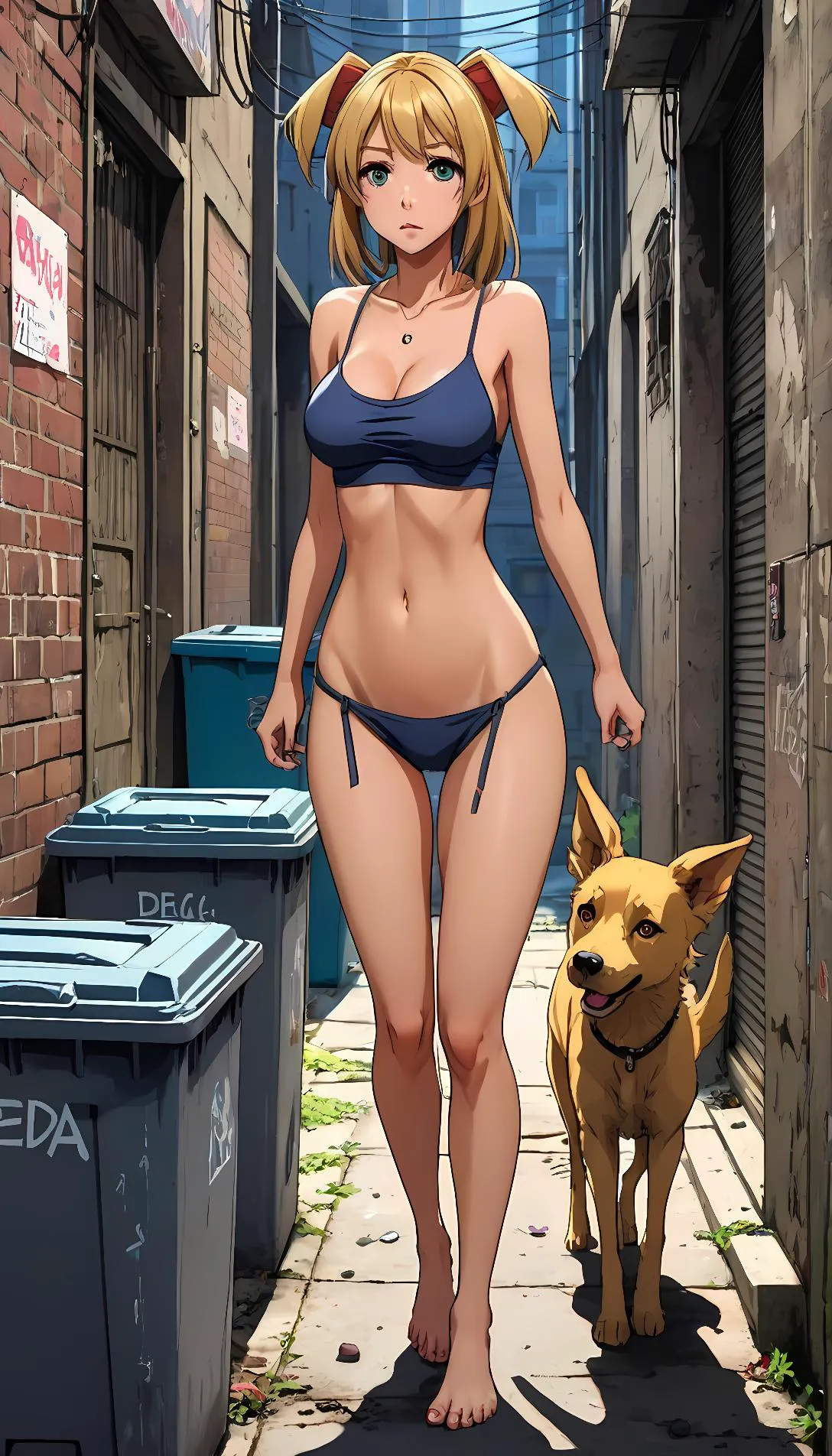 Museland-Sheltering the Shivering Dog-girl-DamselInDistress-VulnerableDogGirl