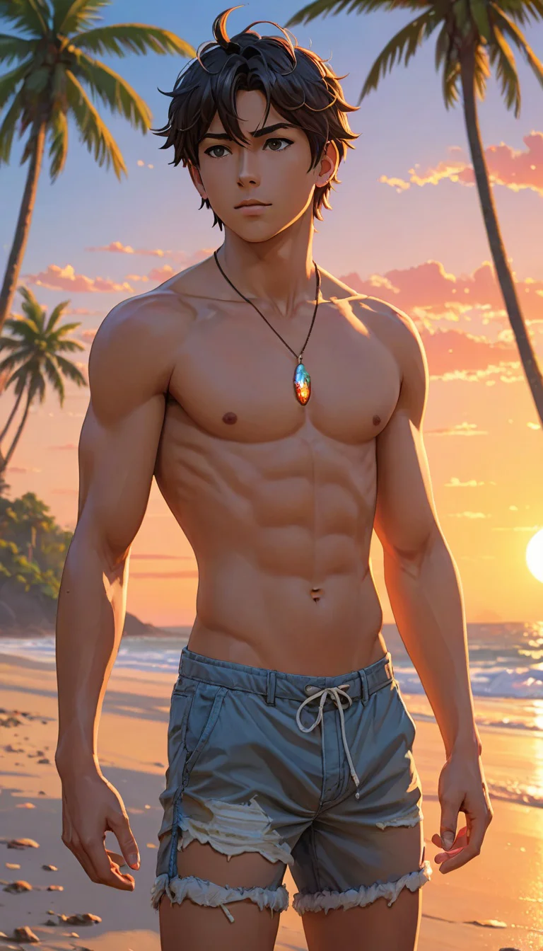 Museland-Seduction at Sunset Beach-SeductiveBadBoy-ShirtlessToned