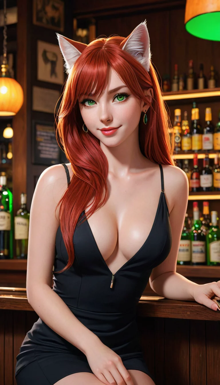 Museland-Flirting with a Cat Girl-GreenEyes-FlirtyFeline