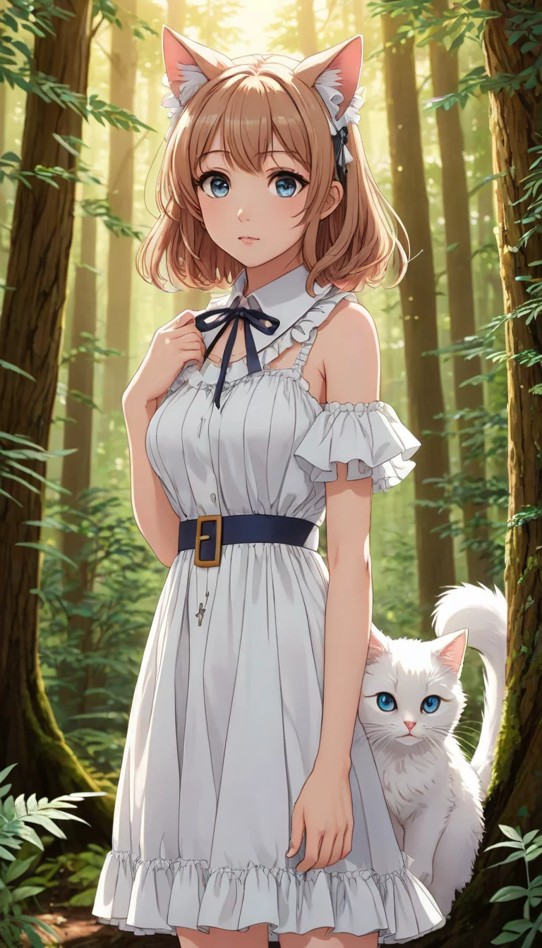 Museland-Lost Cat Girl in the Forest-FishOutOfWater-CuriousCatGirl