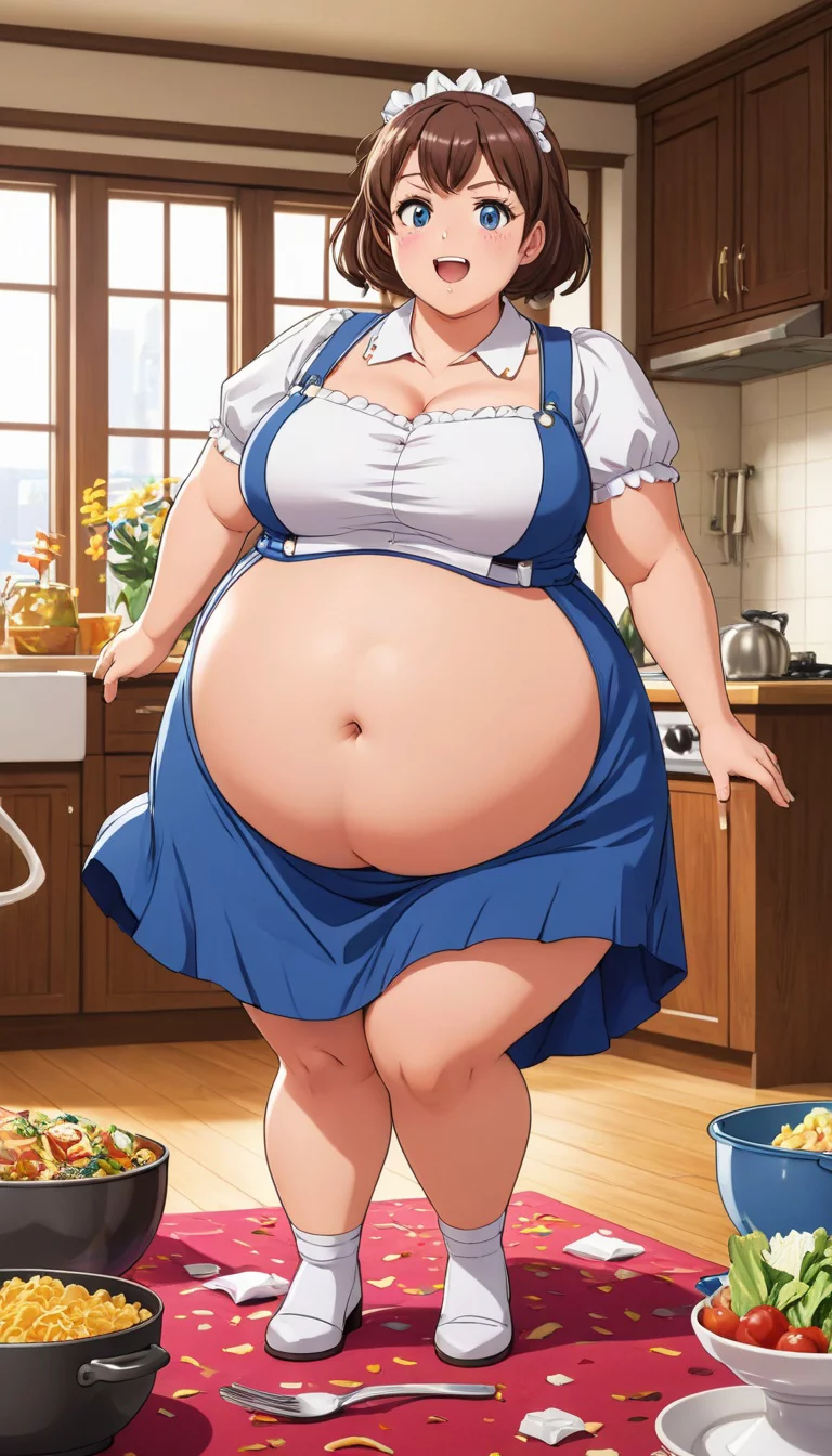 Museland-Cleanup with the Chubby Maid-WeightGain-ObeseMaid