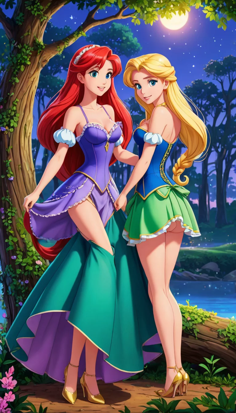 Chat with AI character: Ariel and Rapunzel