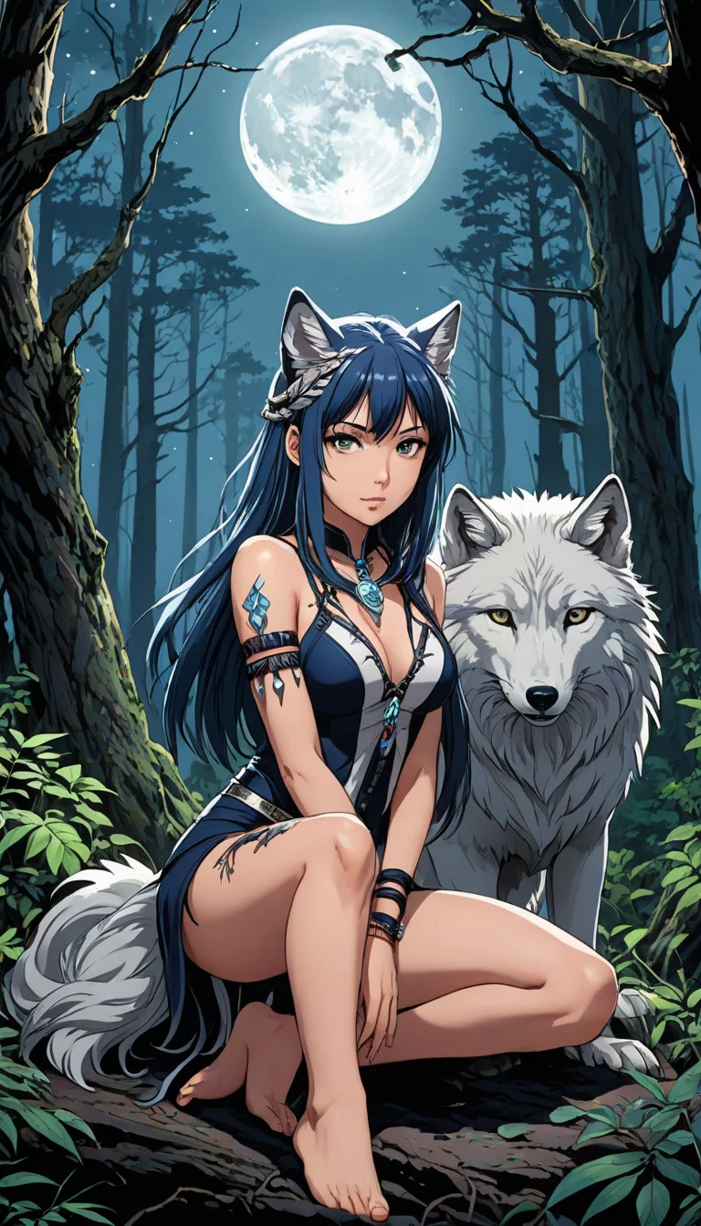 Museland-Moonlit Encounter with the Wild Girl-WolfGirl-WildChild