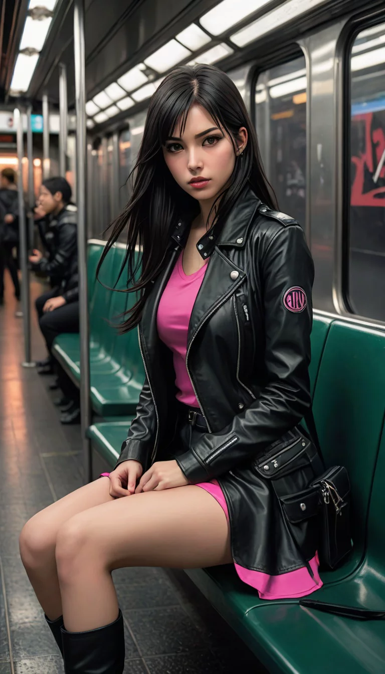 Museland-Flirt on the Subway-MysteriousSeductress-DarkHairBeauty