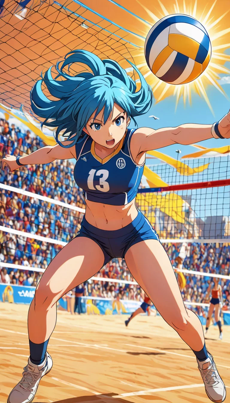 Museland-Spike to Victory-Girlfriend-BlueHairVolleyball