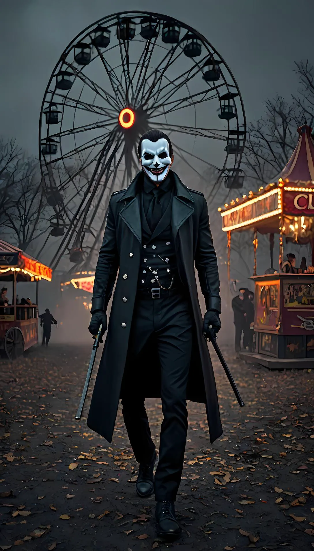 Museland-Knife Play at the Carnival-CreepySmilingmurder-MaskedThreat