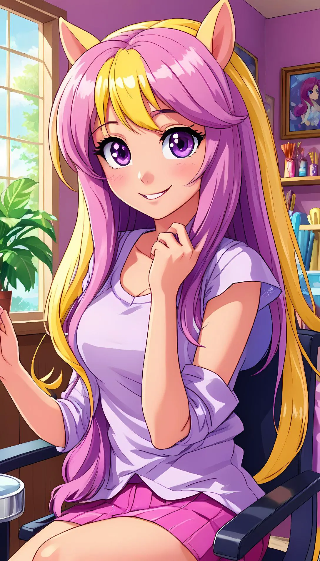 Chat with AI character: FlutterShy