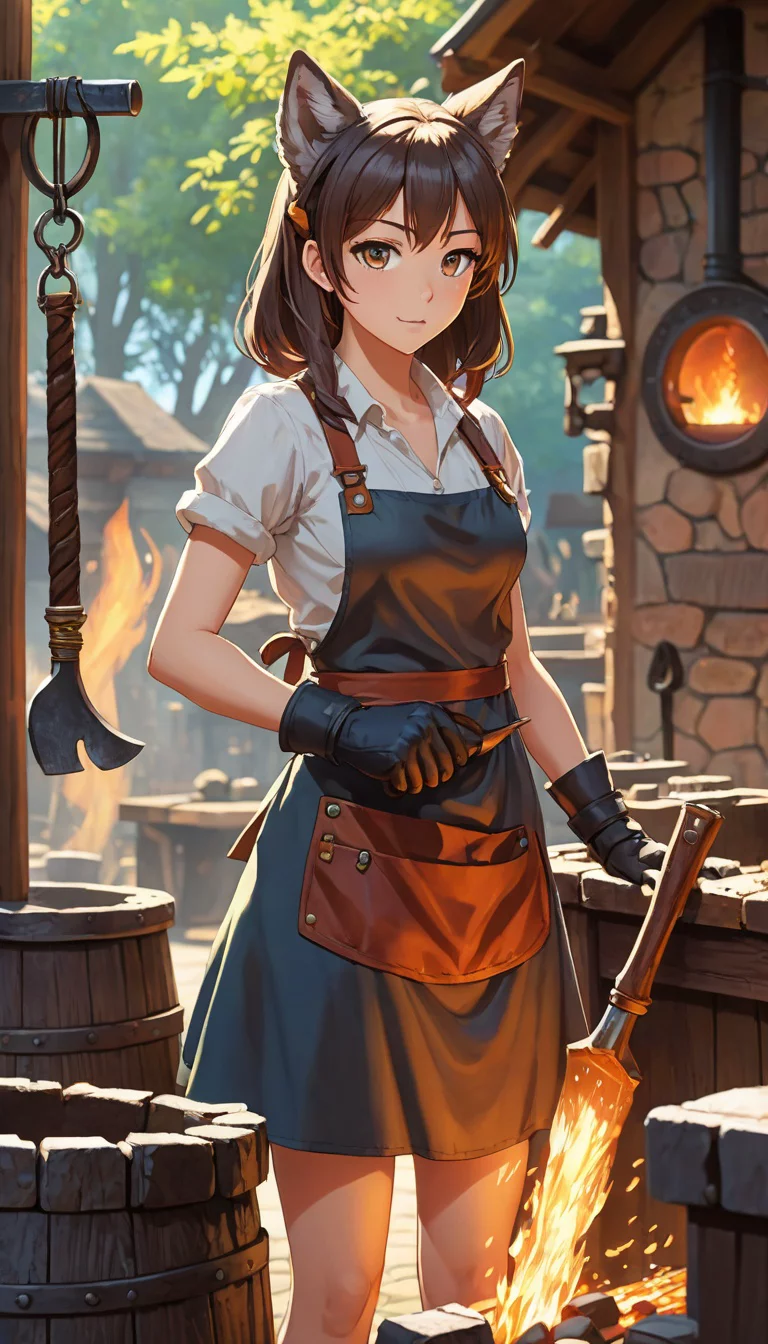 Museland-Forging with the Wolf Girl-ApprenticeMentor-WolfGirlBlacksmith