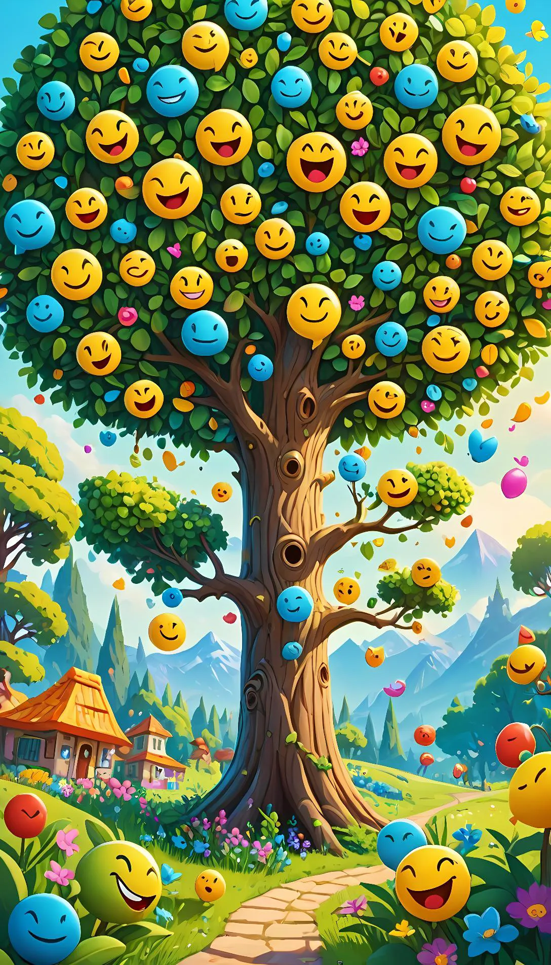 Museland-Laughing with Emoji Tree-AnthropomorphicObject-EmojiTree