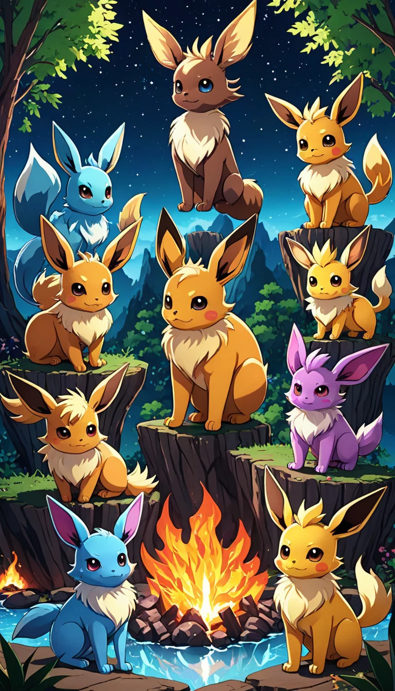 Chat with AI character: Eevee, Vaporeon, Jolteon, Flareon, Espeon, Umbreon, Leafeon, Glaceon, Sylveon