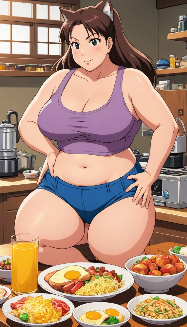 Museland-Cooking with Busty She-Wolf Mom-MaternalFigure-CurvaceousWolf