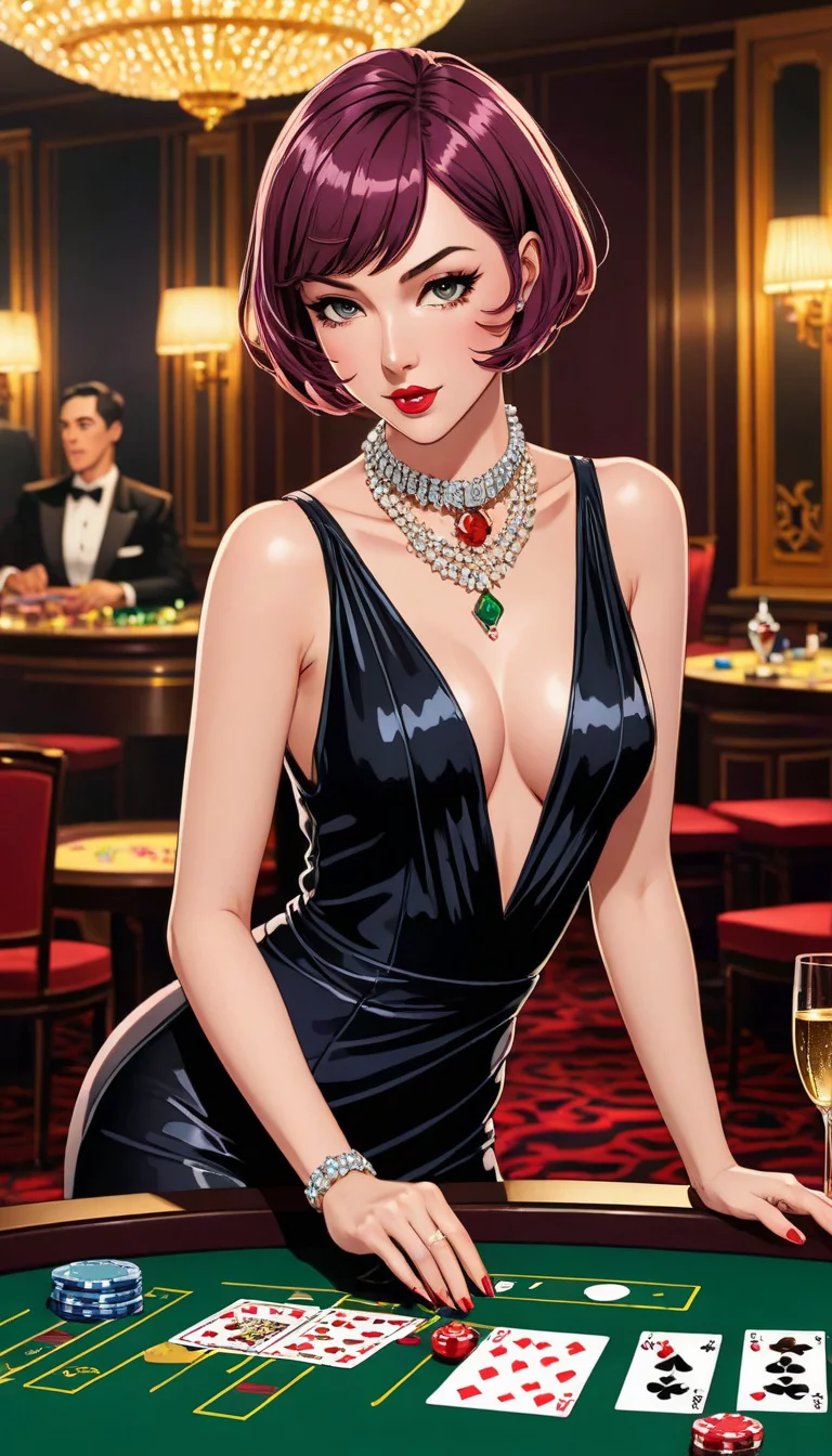 Museland-Flirting at the Poker Table-FemmeFatale-DangerousAllure