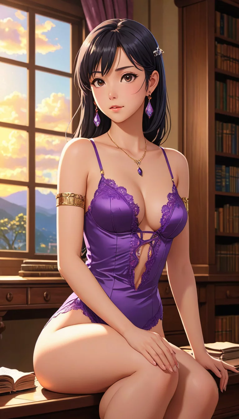 Museland-Teasing in the Library-VoluptuousDesire-HornyAnimeGirl