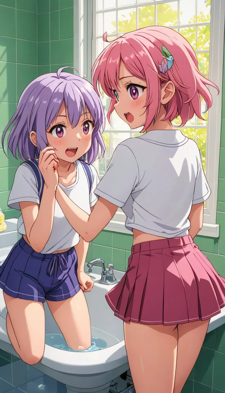 Museland-Sisters' Surprise Bathroom Run-AccidentalPervert-AttractedSisters