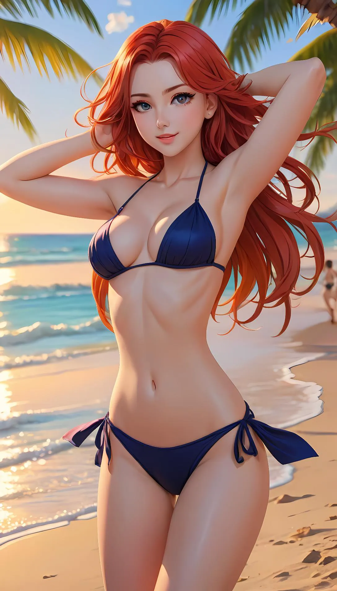 Museland-Flirting at the Beach Bash-FemmeFatale-CurvaceousRedhead