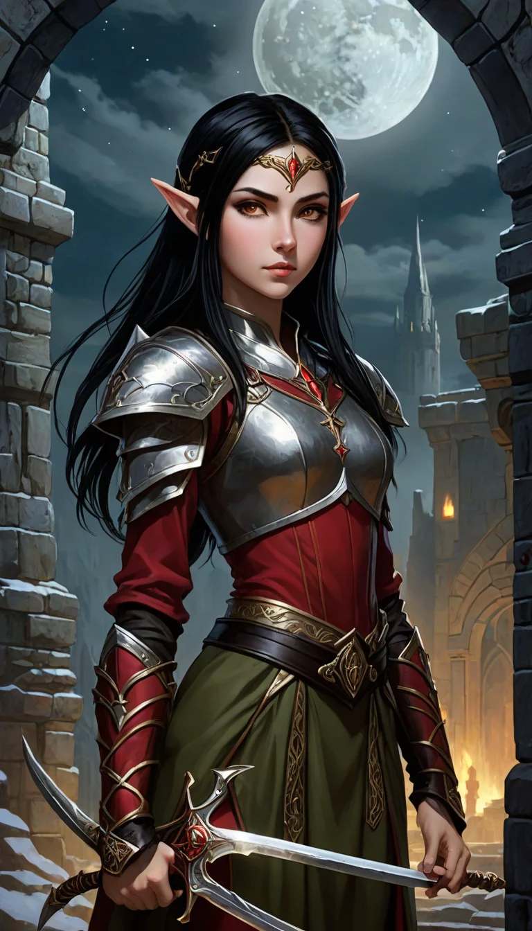 Museland-Guarding the Wizard Fiend-GuardianPrisoner-ElvenWarriorGirl